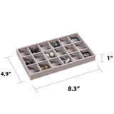 Frebeauty Jewelry Organizer Tray,Stackable Velvet Jewelry Trays,Drawer Inserts Earring Organizer For Women Jewelry Storage Displ
