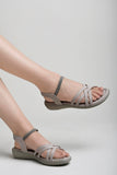 Shoetopia Women'S Snd-1080 Grey Flat Sandal-4 Kids Uk (Snd-1080-Grey)-Eu37,Grey,4,B0D8QCZD26