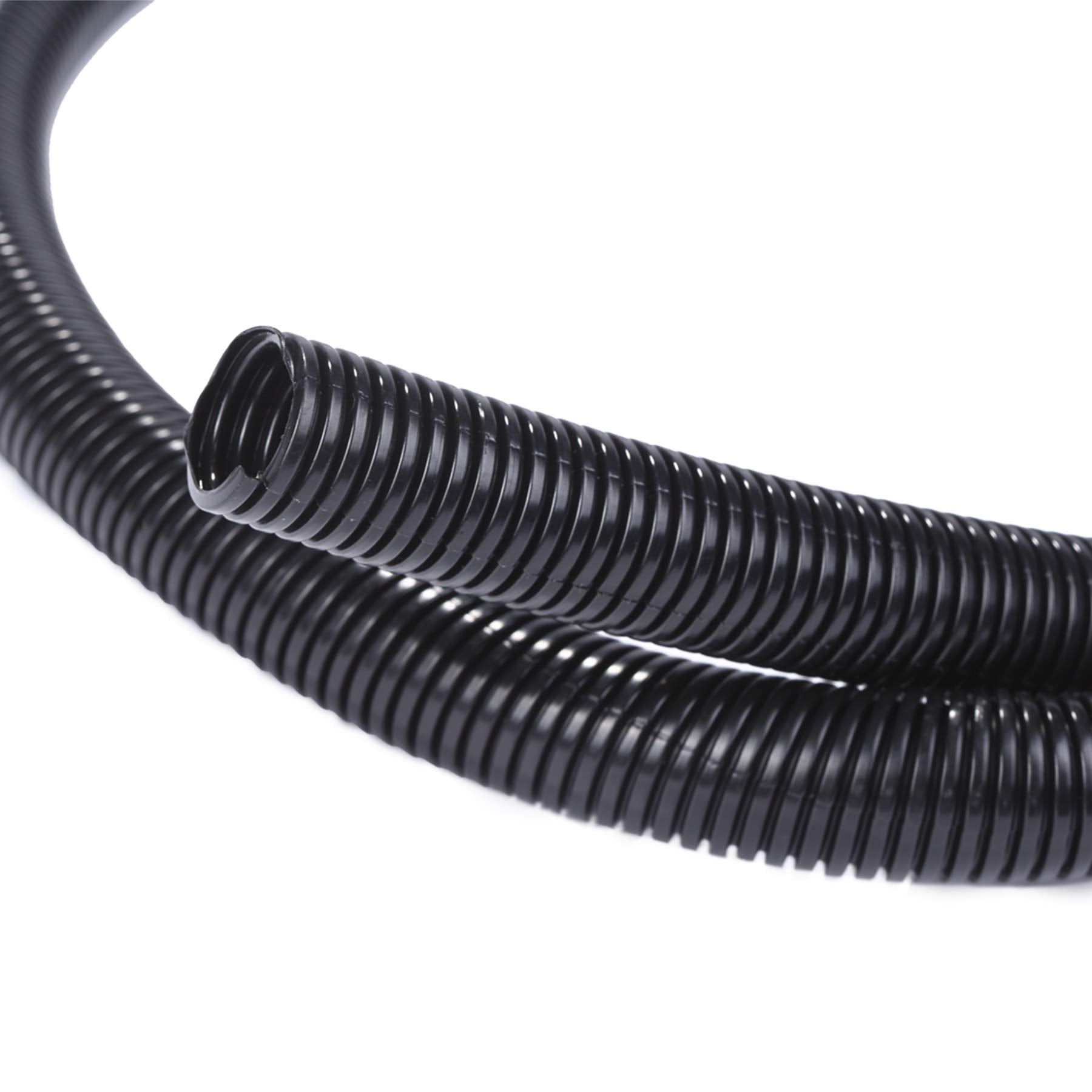 Alex Tech 50ft - 1 inch Split Wire Loom Tubing Wire Conduit - Black