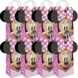 Minnie Mouse Forever DIY Party Favor Bags 8.25 x 5 x 3.25, Pack of 8 Pink Treat Bags Perfect Paper Bags For Kids Birthday