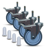 BAISASY 4 Inch Swivel Stem Caster, 7/16-Inch Stem Diameter TPR Replacement Wheels for Tool Cart, Heavy Duty Caster Wheel Without