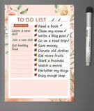 Accuprints A4 Floral To-Do List Notepad With Priority Section (23X30Cm) Or 9X12 Inch With Magnetic Marker Pen - Dry Erase Flexib