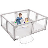 Costzon Baby Playpen, Extra Large Playard for Babies, Infant Safety Gates Indoor Outdoor, Children's Fences with Anti-Slip Sucke