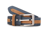 Walletsnbags Nubuck Middle Rib Formal Leather Mens Belt (Bluecamel, 40)