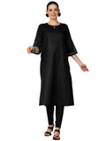 Libas Women'S Silk Regular Kurta (29280_Black