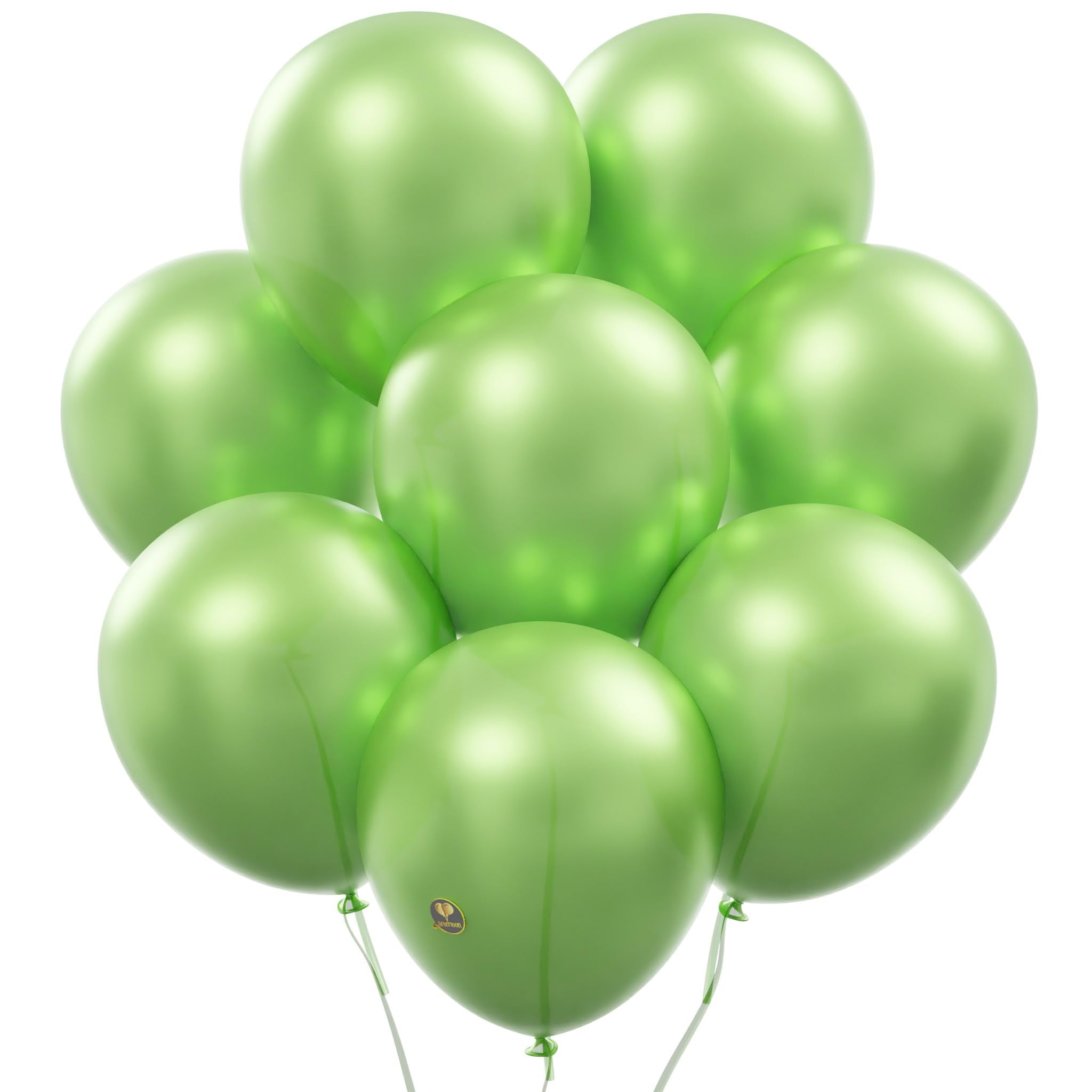 AFTERLOON Biodegradable Balloons 24 pcs Pearlized Lime Green 10 Inch, Pearlescent Thickened Extra Strong Natural Latex Helium Fl