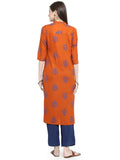 Gosriki Women'S Rayon Kurta (Kur190030-Xl_X-Large_Orange),X-Large,,B07QGM2P7S