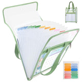 Lovelyduo A4 Transparent Vertical File Holder Bag With Handle, Waterproof Document Organizer Folder With Zipper Pocket, Plastic 