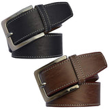 Sunshopping MenS Synthetic Leather Black And Brown Needle Pin Point Buckle Belts Combo (PoloBlBr001) (Free Size)