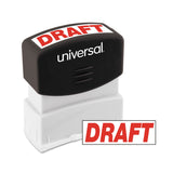 Universal UNV10049 PreInked Draft Message Stamp Red Ink