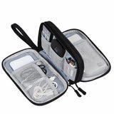 X E L V U N A Electronic Accessories Organizer Case With Zipper Closure And Wrist Strap Double Layer Cable Storage Pouch