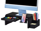 Bostitch Konnect Adjustable Monitor Riser with Drawer, Cell Phone Stand & Pencil Holder, Laptop Stand for Desk, 4 Height Levels,