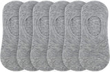 Chacko Mens Cotton Low Cut No Show Socks With NonSlip Grips, 6 Pairs_Grey