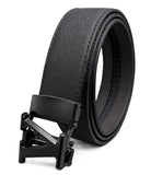 Zacharias MenS Texas Leather Ratchet Belt With Black Buckle Ap26V (Black_Free Size) (Pack Of 1)