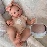RXDOLL 18 Inch Lifelike Reborn Baby Dolls Similar Silicone Full Body Vinyl Girl Realistic Newborn Baby Dolls That Look Real Anat
