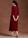 Libas Women'S Viscose Rayon Embellished Straight Kurta (29238O Red Red M