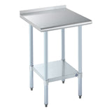 ROCKPOINT Stainless Steel Table for Prep & Work with Backsplash 24x24 Inches, NSF Metal Commercial Kitchen Heavy Duty Table with