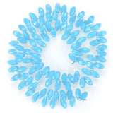 500pcs Czech 12mm Faceted Teardrop Briolette Crystal Glass Beads Pendant Drop Bulk Blue Turquoise Opal