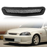 Kspeed Front Bumper Grille Fit 1996 1997 1998 for Civic CX/DX/EX/LX/HX,ABS Plastic Type-R Black Mesh Front Upper Grill Guard Rep