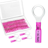 60 PCS Heat Shrink Wire Connectors, 22-16 AWG Ring Terminals, 22-16 Gauge 3/8 Stud(M10) Automotive Marine Ring Connectors by Hou