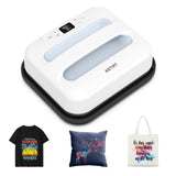 AST&T Heat Press Machine 12 x 10 Portable & Easy Heat Press for T-Shirts, Pillows, Tote Bags & More White (Heat Press)