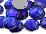 Allstarco 14mm Blue Sapphire CH09 Flat Back Sew On Round Beads Acrylic Rhinestones Sewing Plastic Gems with Holes for Jewelry, C