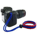 Allzedream Camera Wrist Strap Paracord Bracelet Adjustable for DSLR Binocular Cell Phone (Blue Red)