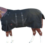 HILASON 600D Turnout Light Winter Waterproof Rain Blanket Horse Black | Blankets for Horses