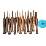 Artistic International Wooden Crochet Hook Set Of 13 ? Ergonomic Rosewood Hooks 3.5 Mm To 12 Mm ? Handcrafted Smooth Crochet Nee