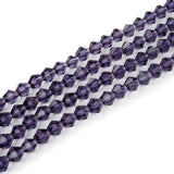1000pcs Czech Faceted Bicone Crystal Loose Glass Beads Spacer Bulk 4mm (0.16 Inch) Small Amethyst Purple for DIY Craft Jewelry M