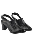 Shoetopia Croco Print Stylish Pointed Toe Black Pumps For Women & Girls /Uk8,Black,8,B0BYP6QR55