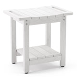 LUE BONA Shower Bench Seat, White HDPS Shower Benches for Inside Shower, Waterproof Shower Stool for Shaving Legs Foot Stool for