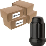 DPAccessories Black 1/2-20 Lug Nuts for Aftermarket Wheels - Closed End Spline Tuner - 34mm (1.35) Tall - Bulk Case of 400 - D52