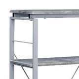 Benjara Industrial Bookshelf With 4 Shelves And Open Metal Frame, Gray And Silver