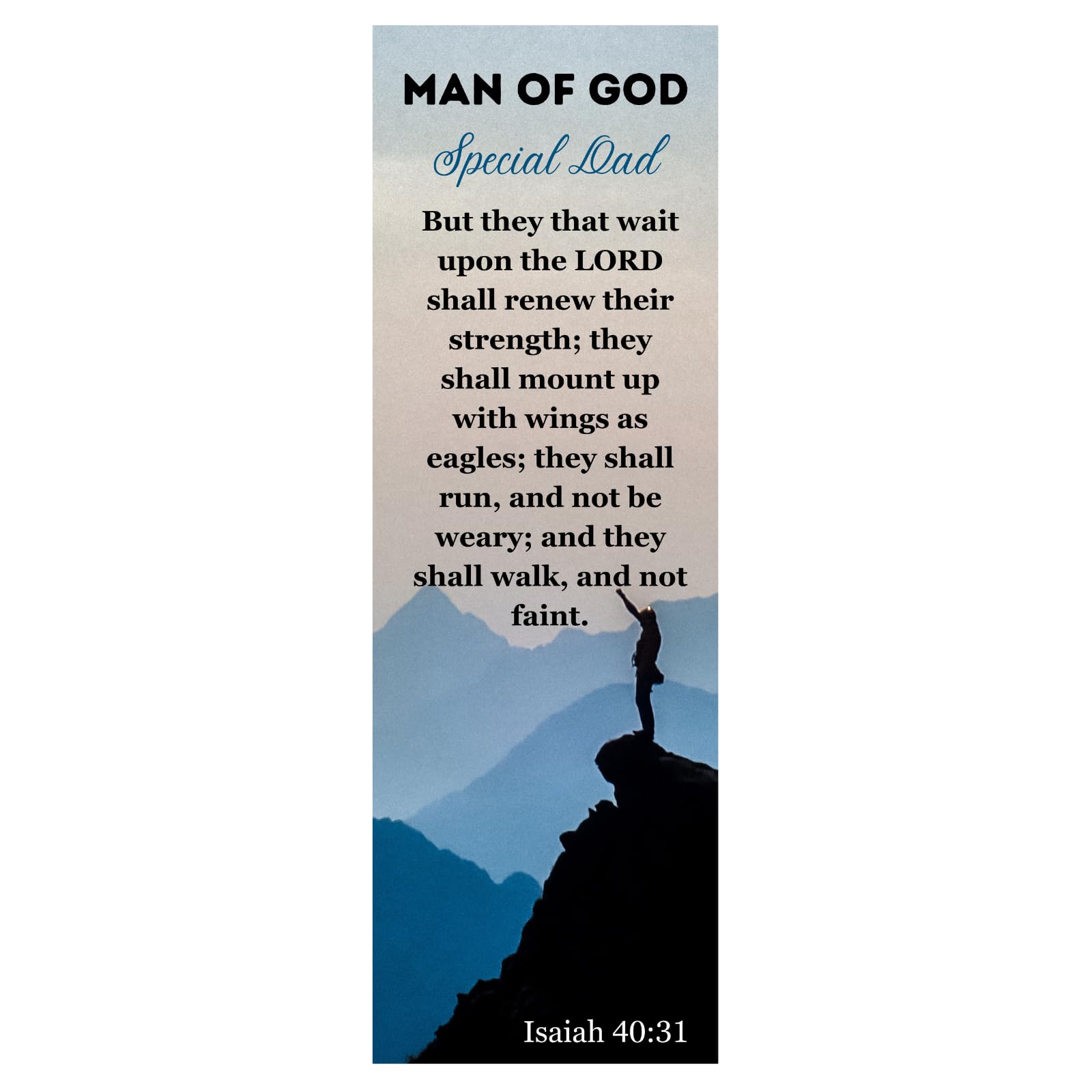 Happy Father's Day Man of God Special Dad Gift for Fathers They That Wait Upon The Lord Bookmarks Church Gifts for Men Bulk (50 