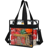 FlowFly Insulated Lunch Cooler Bag - Tote Bag Organizer for Women/Men, Clear#Black