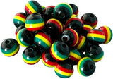 KRUPOVIUS Round Striped Rasta Jamaica Beads, 8mm, 100pcs
