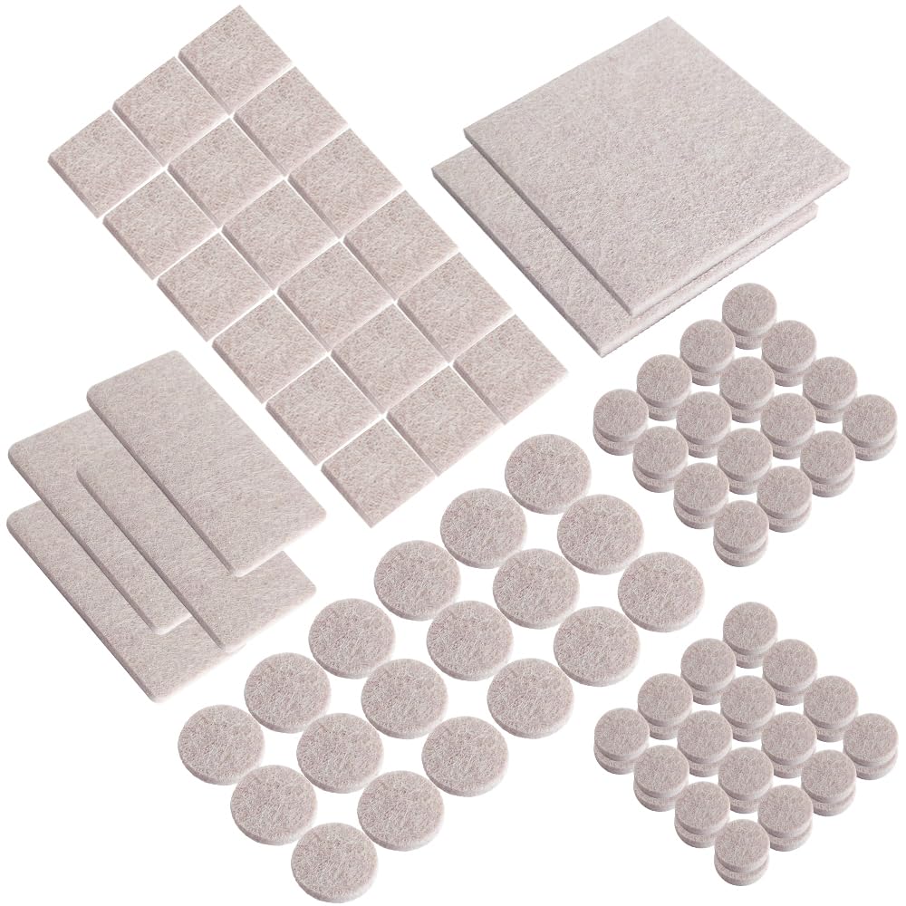 Felt Pads 106 PCS Beige, Felt Furniture Pads Premium Furniture Pads,Felt Furniture Pads for Protecting Hardwood Floors, Assorted
