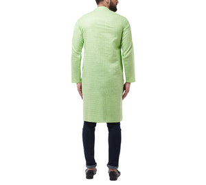 Sojanya (Since 1958 Men'S Cotton Blend Green Woven Design Only Long Kurta Size: 44