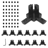 Seekliny 12pcs 2020 Hardware 3-Way Corner Bracket Angel Connector for 2020 Aluminum Profile 3D Printer Frame Accessories Black 2