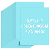 Cardstock 8.5 X 11, 40 Sheets Light Blue Card Stock, 65lb/ 180gsm Copy Paper, Cardstock Printer Paper for Art, Drawing, Invitati