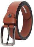 Sunshopping MenS Formal Genuine Leather Tan Pin Buckle Adjustable Belt (Jafa6Tn) (48, Tan)