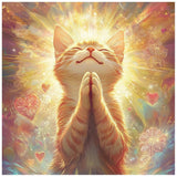 DIADAY 5D Diamond Painting Kits for Adults Cat, Full Drill Praying Cat Diamond Art Kits, Round Gems DIY Dot Craft, Home Wall Dec