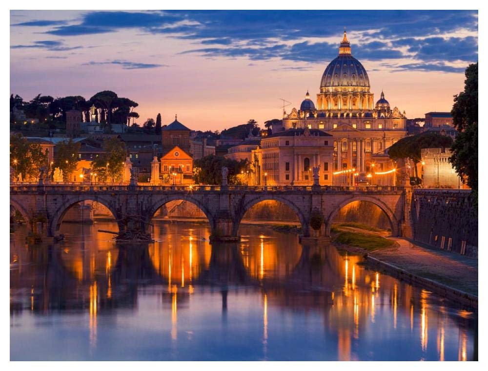 Night View At St. Peter'S Cathedral, Rome-Paper Art-50,,X38,,