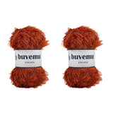 Eyelash Fun Fur Yarn 100 Gram (3.53 Ounces) 175 Yards (160 Meters) (Rust - 2 Skeins)