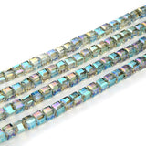 200pcs Czech Faceted Cube Crystal Glass Beads Spacer 8mm (0.3 Inch) Peridot Shimmer