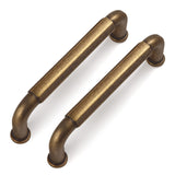Goo-Ki 6 Pack 3-3/4 Inch (96mm) Hole Center Cabinet Pulls Antique Brass Zinc Alloy Kitchen Drawer Pulls Drawer Handles 4.2 Inch 