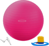 Fitvids Anti-Burst and Slip Resistant Exercise Yoga Ball with Quick Pump 48-55cm, M, Pink
