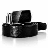 Leatherman Belt For Men | Black Formal Leather Belt With Embossed Strap & Metal Buckle | 35Mm Width
