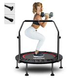 KENSONE 40 Foldable Mini Trampoline, Indoor Trampoline for Kids, Adults Indoor/Garden Workout, Fitness Rebounder with Adjustab